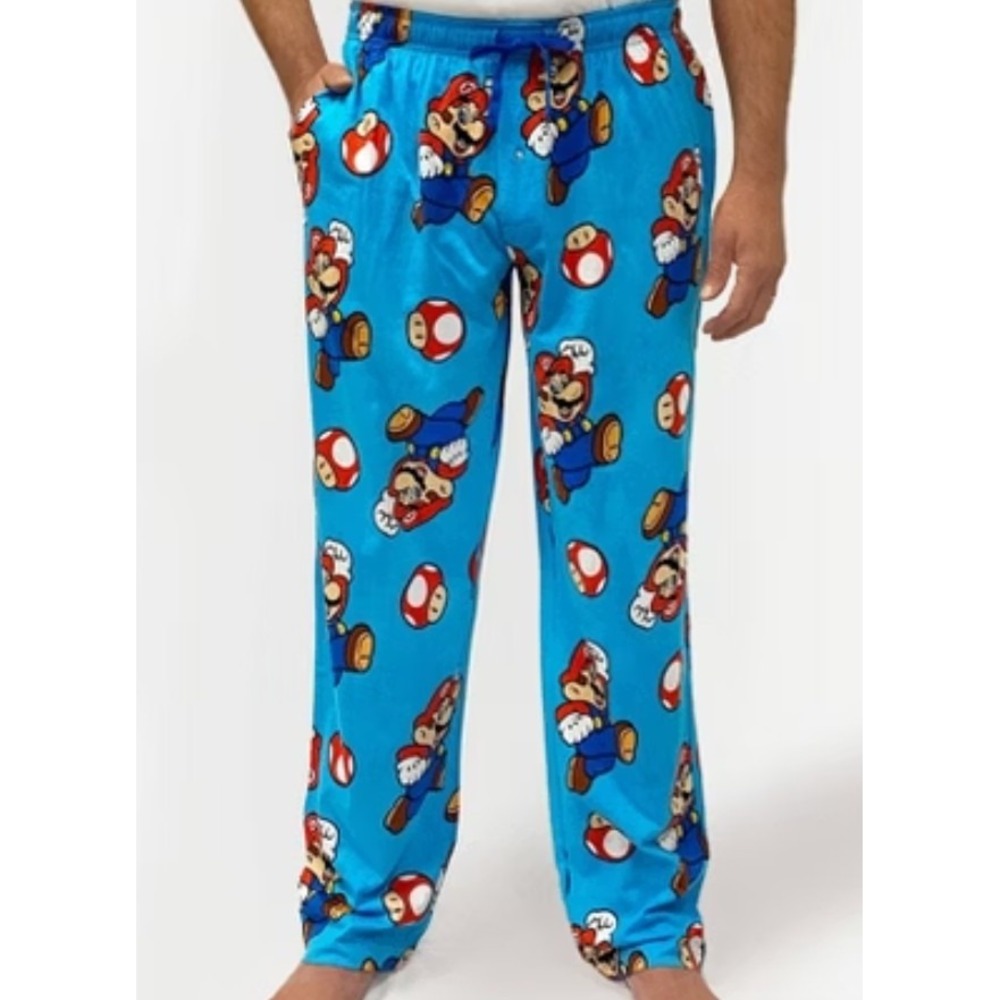 Official Nintendo Mario Mushroom Pajama Pants Men's Size Large New With Tags